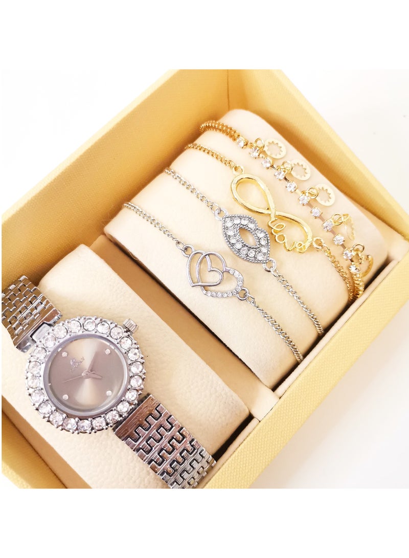 ريفولي طقم نسائي ماركة ريفولي يتكون من ساعة ومجموعة اساور نواعم - Image 2