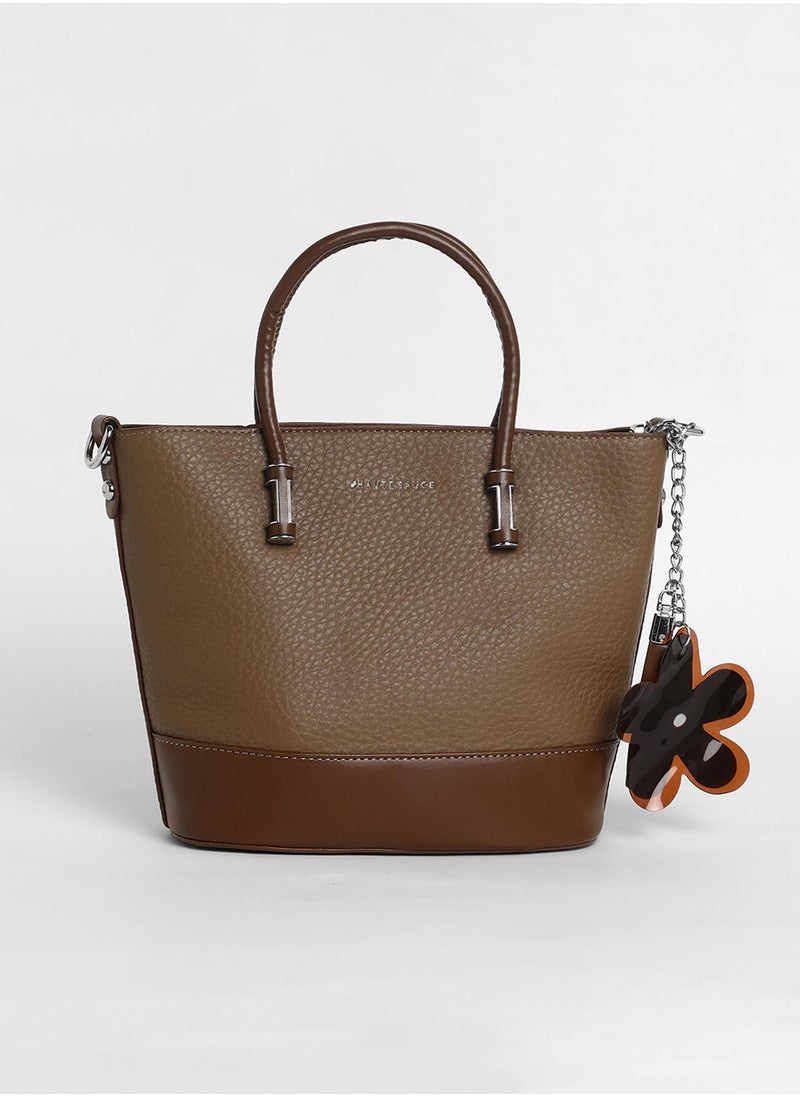 Haute Sauce - Women's The Basket Hand Bag - Chocolate Brown - Image 1