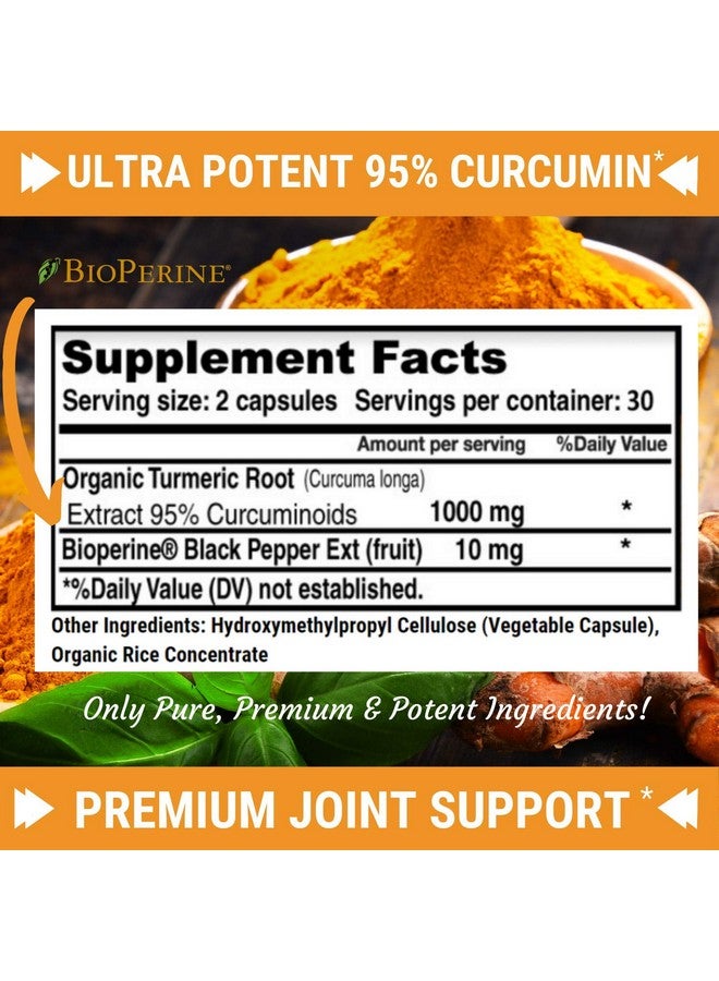 FRESH HEALTHCARE Trucurc Turmeric Curcumin with Black Pepper Supplement with 95% Pure Curcumin - Potent Joint Support Supplement - Max Absorption for Natural Joint Health Support - 60 Turmeric Capsules - Image 3