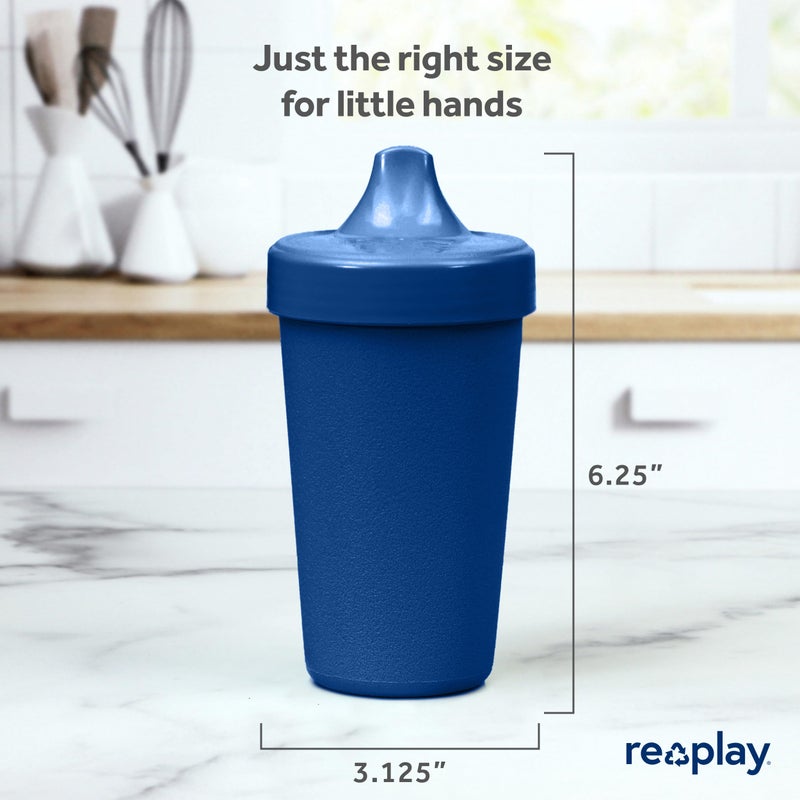 ري بلاي Made in USA 10 Oz. Sippy Cups for Toddlers, Set of 3 - Reusable Spill Proof Cups for Kids, Dishwasher/Microwave Safe - Hard Spout Sippy Cups for Toddlers 3.13 x 6.25 - Image 4