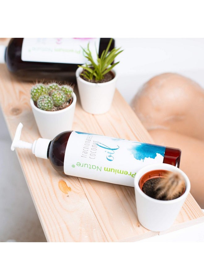 Premium Nature - Fractionated Coconut Oil Skin Moisturizer Cold Pressed Mct Massage & Essential Oil Carrier 16 Oz Pump - Image 1