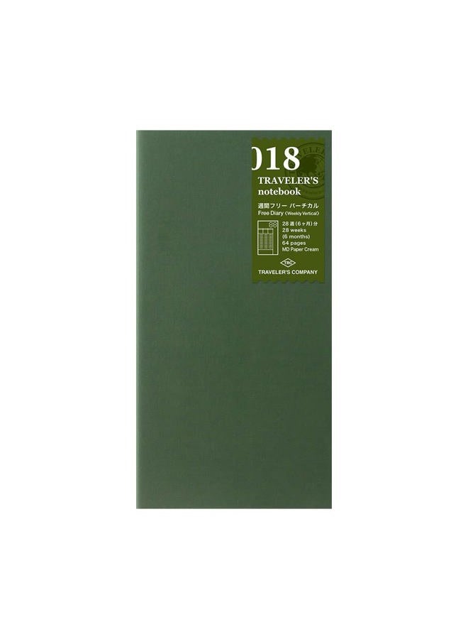Designphil TRAVELER'S Designphil Notebook Refill 018 Free Diary [Weekly Vertical] 14379006 (Japan Import) - Image 1