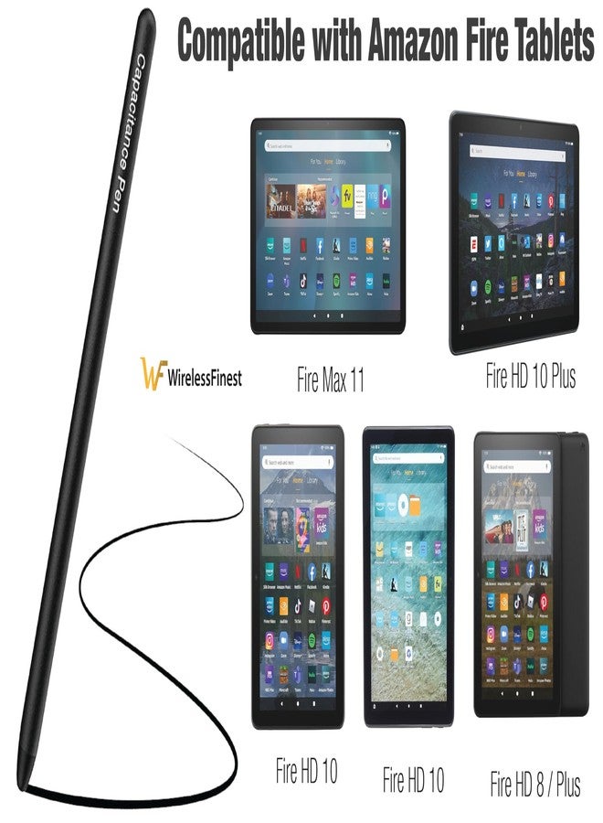 WirelessFinest AMZ Fire Tablet Pen for AMZ Fire HD 10 Stylus Pen, Fire Max 11 Pen, Fire HD 8 Pen, Fire 7 Pen, Fire Kids Pen Tablets Touch Screen Stylus Pen + Extra Nib - Image 4