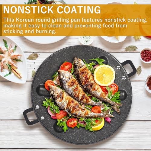 BISONBERG Non-Stick BBQ Grill Plate for Roasting, Cooking - Portable Stovetop, Indoor Outdoor Garden Camping, DIY Korean Barbecue Grill Pan Black - Image 5