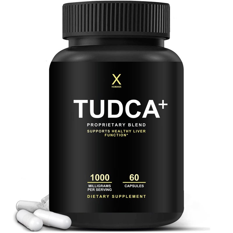 HUMANX TUDCA 1000mg Bile Salts Liver Support Supplement Liver and Gallbladder Cleanse Supplement Vegan Non GMO USA Made Easy to Swallow Capsules Tauroursodeoxycholic Acid Supplements