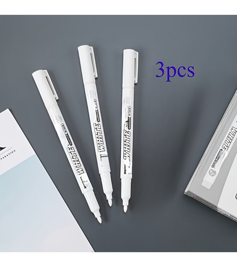 3pcs High Quality White Multi Purpose Markers For Mural Glass Wood Painting Leather Office Bookkeeping - Image 1
