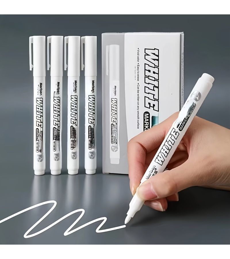 3pcs High Quality White Multi Purpose Markers For Mural Glass Wood Painting Leather Office Bookkeeping - Image 4