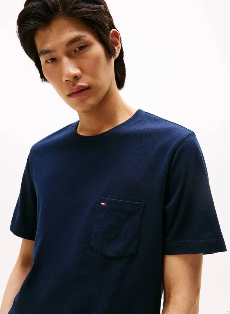 Tommy Hilfiger Desert Sky Patch Pocket Crew Neck T-Shirt for Men | Best Price UAE