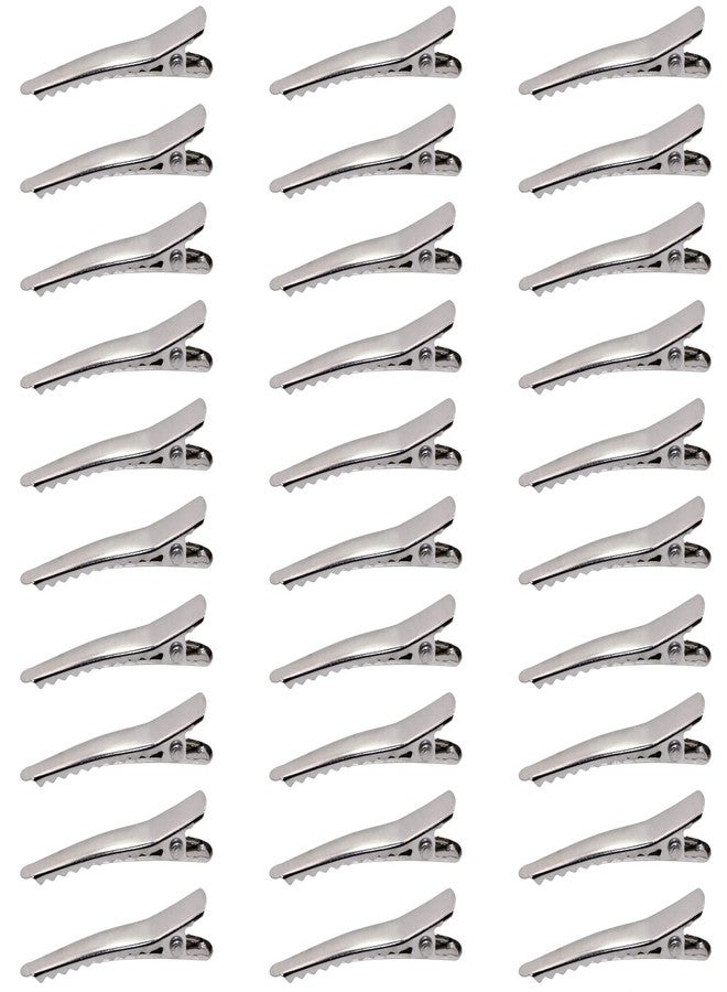 Shapenty Metal Hair Clips Alligator Teeth Prongs Hair Clips Hairpins Clamps Holders for Women Girl Hair Bow Accessories Making Hair Salon DIY Arts Crafts Projects, 30PCS (35mm, Silver) - Image 1