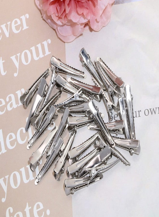 Shapenty Metal Hair Clips Alligator Teeth Prongs Hair Clips Hairpins Clamps Holders for Women Girl Hair Bow Accessories Making Hair Salon DIY Arts Crafts Projects, 30PCS (35mm, Silver) - Image 3