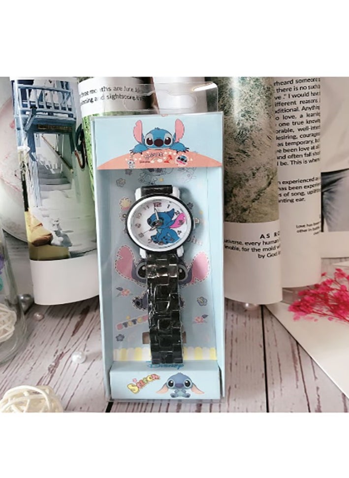 STITCH Stitch Children's Cartoon Waterproof Student Watch Black  - Image 2