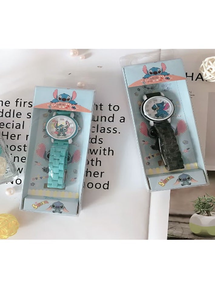 STITCH Stitch Children's Cartoon Waterproof Student Watch Black  - Image 3