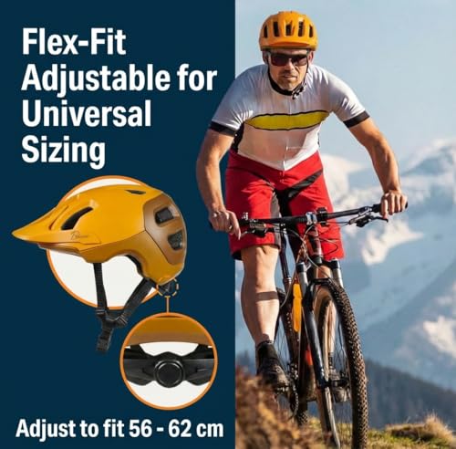 Bikeroo MTB Bike Helmet Adjustable 5662 cm 22 24 Circumference Adult Cycling Safety Head Protection for Road Mountain Bicycles Protective Headgear Sports Equipment for Outdoor Adventures - Image 3