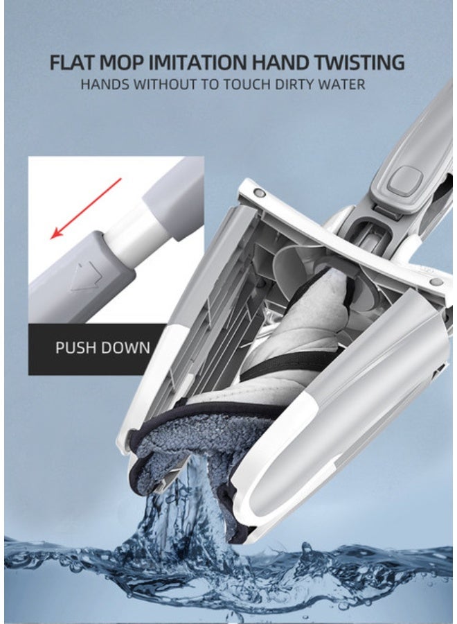 X-Shape Self-Wringing Flat Mop – Hands-Free Floor Cleaning Mop with 360° Swivel Head, Extendable Handle & Reusable Microfiber Pads for Tile, Hardwood & Laminate Floors - Image 1