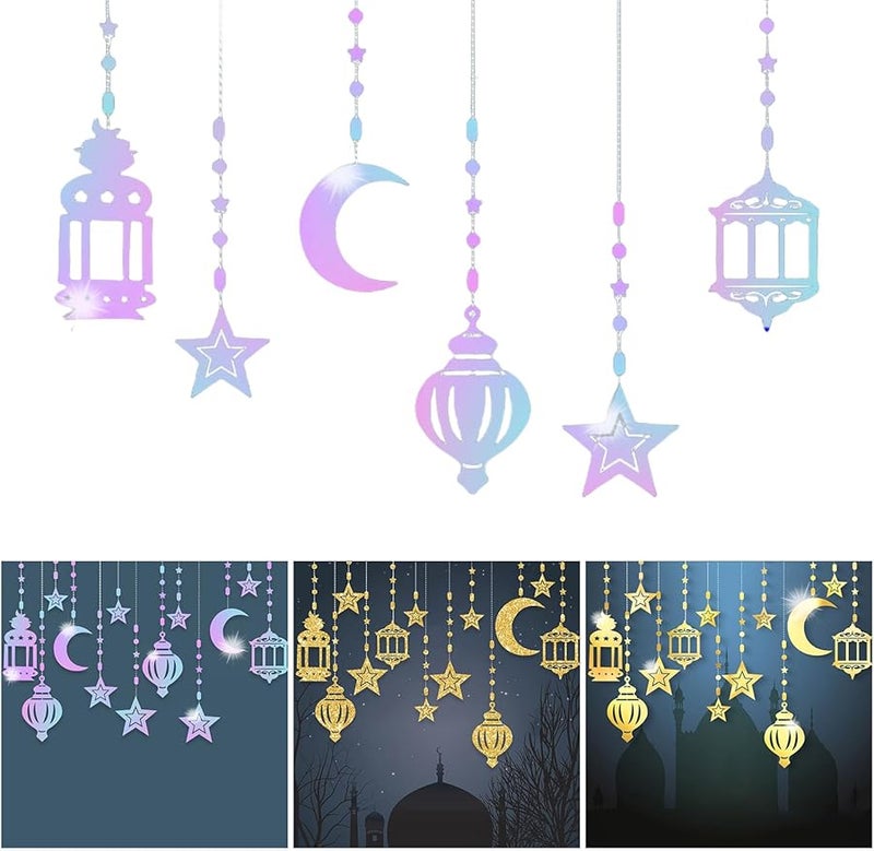 Gold Card Star Moon Lamp Garland Ramadan Eid Home Decor Party Hanging Ornaments - Image 2
