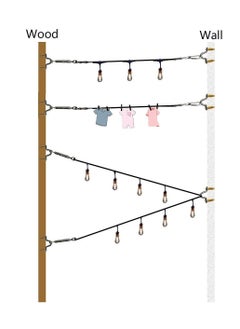 Generic String Light Hanging Kit 200FT Outdoor Light Hanging Kit Globe String Lights Suspension Kit Vinyl Coated 304 Stainless Steel Cable Outdoor Light Guide Wire Outdoor Light Hanging Kit  - Image 4
