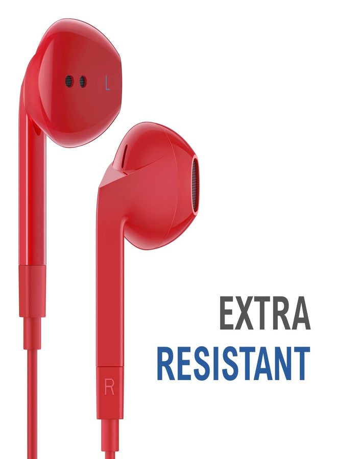 LUDOS Ferox USB C Headphones, 5 Year Warranty for iPhone 15 Pro Max Plus Samsung Galaxy S23 Ultra S22 S21 FE S20 A53 A54, USB Type C Earphones with Microphone In-Ear with Cable for iPad Pro - Red - Image 5