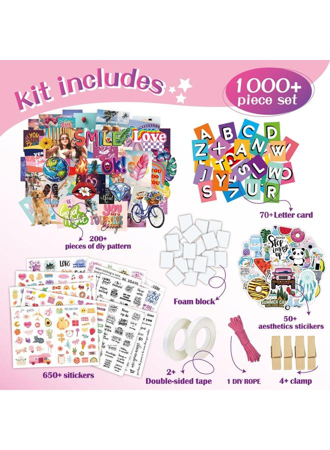 الأزرق جي دبليو Wall Collage Kit حائط الكولاج بطاقة إنجليزية جمالية زخرفية حائط ملصق مجموعة - Image 2