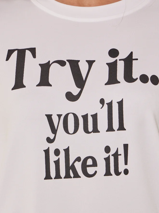 Take Two Take Two Slogan Print Round Neck Oversized T-Shirt