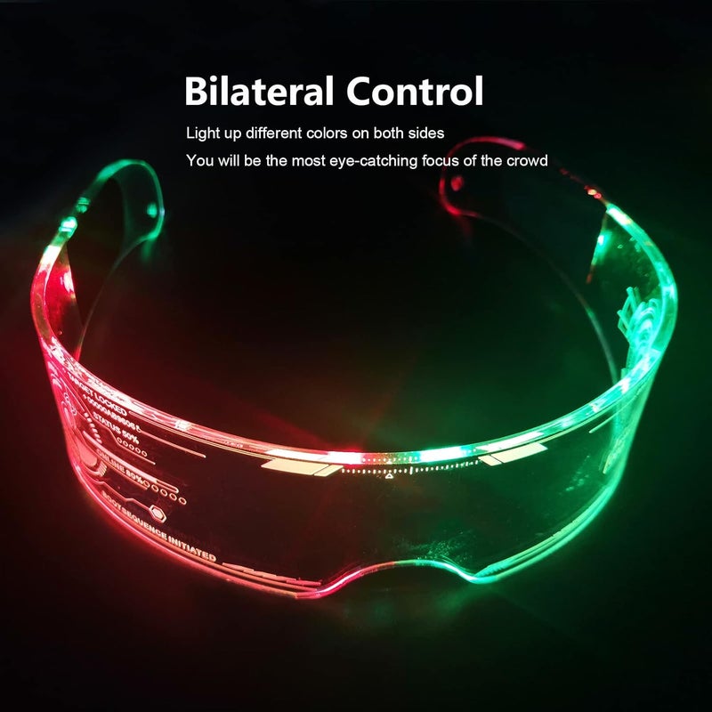 Fency LED Light Up Glasses, LED Visor, Luminous, Cyberpunk Futuristic Cosplay Glasses for Adults - Image 4