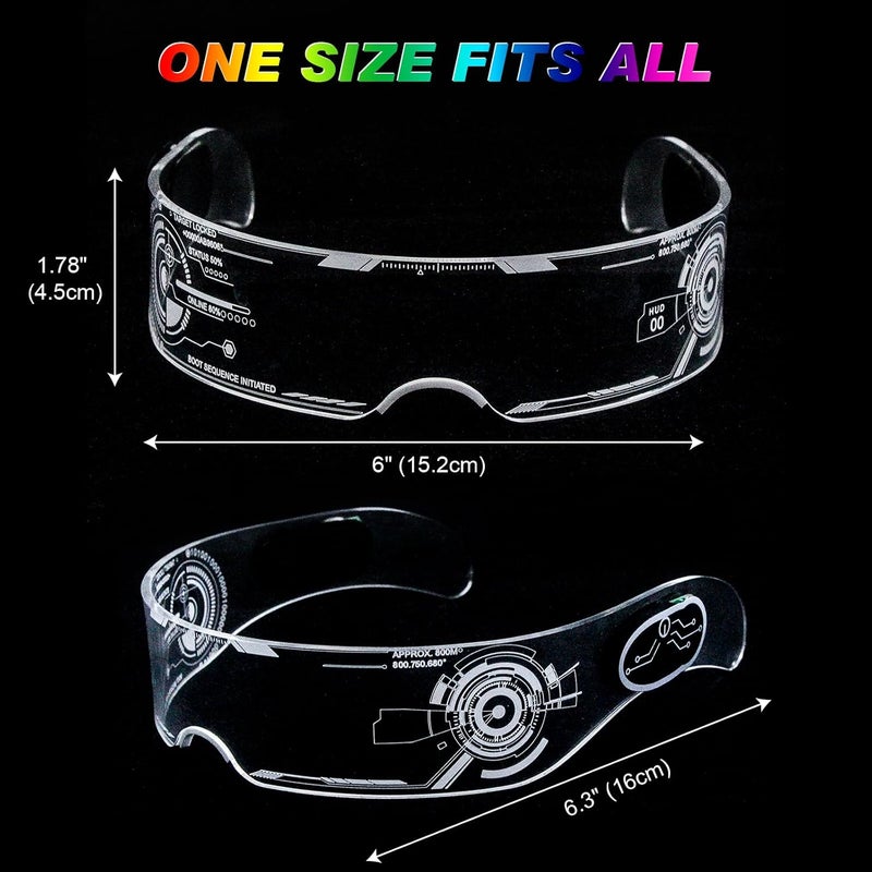 Fency LED Light Up Glasses, LED Visor, Luminous, Cyberpunk Futuristic Cosplay Glasses for Adults - Image 5