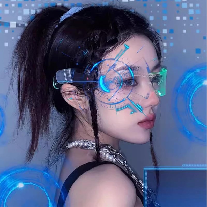 Fency LED Light Up Glasses, LED Visor, Luminous, Cyberpunk Futuristic Cosplay Glasses for Adults - Image 2