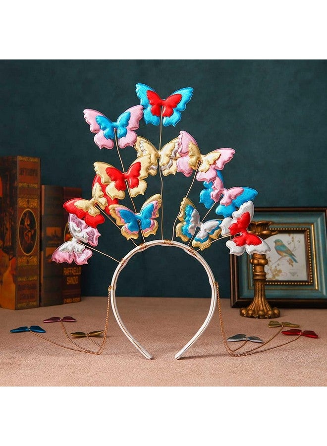 Yean Butterfly Headband Colorful Tassel Fairy Hair Hoop Butterflies Headdress Halloween Headpieces For Women And Girls  - Image 2