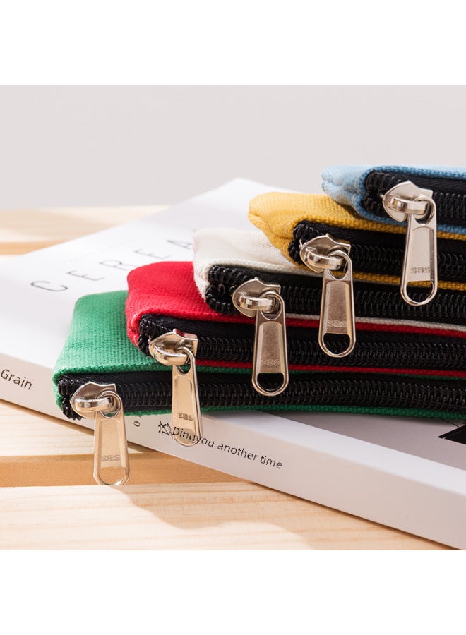 Canvas Coin Purse Card Holder Simple Fabric Design Small Portable Storage Bag For Coins Cards-Color:Ivory Yellow - Image 3