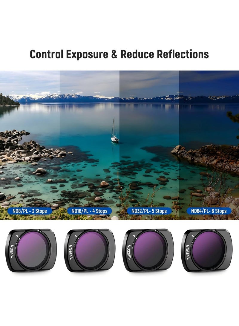 NEEWER DJI OSMO Pocket 3 Pocket 4 Magnetic ND & CPL & Effect Filter Set and two AR Screen Protectors for DJI OSMO Pocket Pocket 4 Pocket 3, 14 Pack HD （CPL ND8 ND16 ND32 ND64 ND128 ND256 ND1000 ND8/PL ND16/PL ND32/PL ND64/PL Light Pollution Reduction, Black Diffusion 1/4) 14Pack Filter Kit and two AR Screen Protectors - Image 5