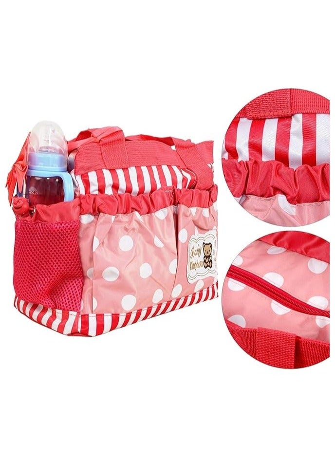3-Piece Baby Diaper Bag Set with Changing Mat – Stylish & Practical Baby Bag for Travel & Everyday Use, Versatile Diaper Bag Set for New borns & Toddlers - Pink Colour  - Image 4
