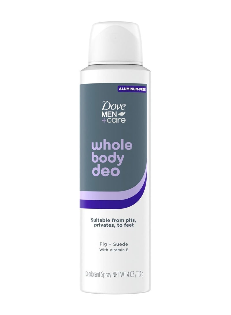 Dove Men+Care Whole Body Deodorant Fig & Suede For 72H Odor Protection from pits, privates, to feet 4 OZ