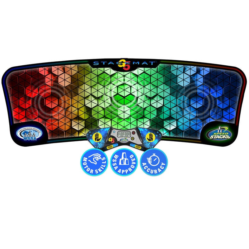 SPEED STACKS سرعة الأكواب | G5 ستاك مات (مؤقت وسطح) | دقة تصل إلى 0.001 ثانية، بطاريات متضمنة | معتمد من جمعيات رياضة الأكواب والتكعيب - Image 4