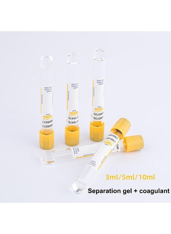 NOVAMED 100Pcs Vacuum Blood Collection Tubes 5ml – Glass Serum Tubes with Gel & Clot Activator - Image 2