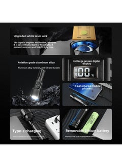 Generic Flashlight Super Bright White Laser Outdoor Long-range Digital Display Multi-functional Tactical Strong Light Flashlight-Product Specifications:S80 White Laser Single Flashlight + Usb Cable (battery Not Included)  - Image 4