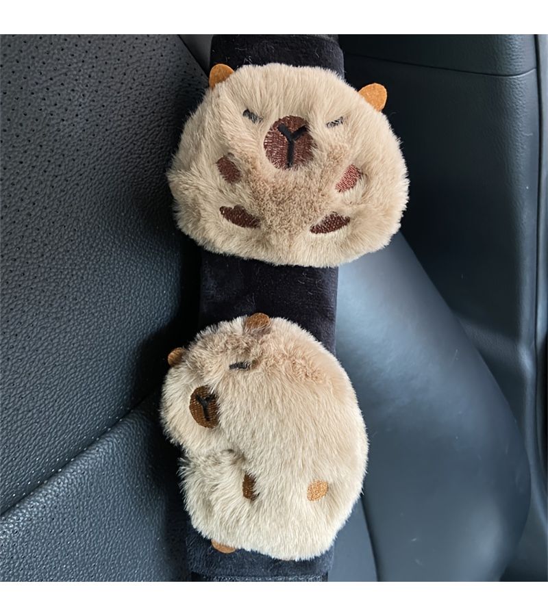 Cartoon Capybara Car Seat Belt Covers And Shoulder Protectors For Women Shy Sleeping - Image 5