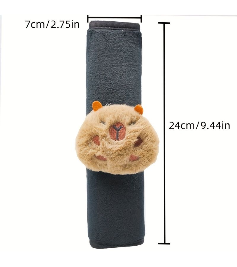 Cartoon Capybara Car Seat Belt Covers And Shoulder Protectors For Women Shy Sleeping - Image 2