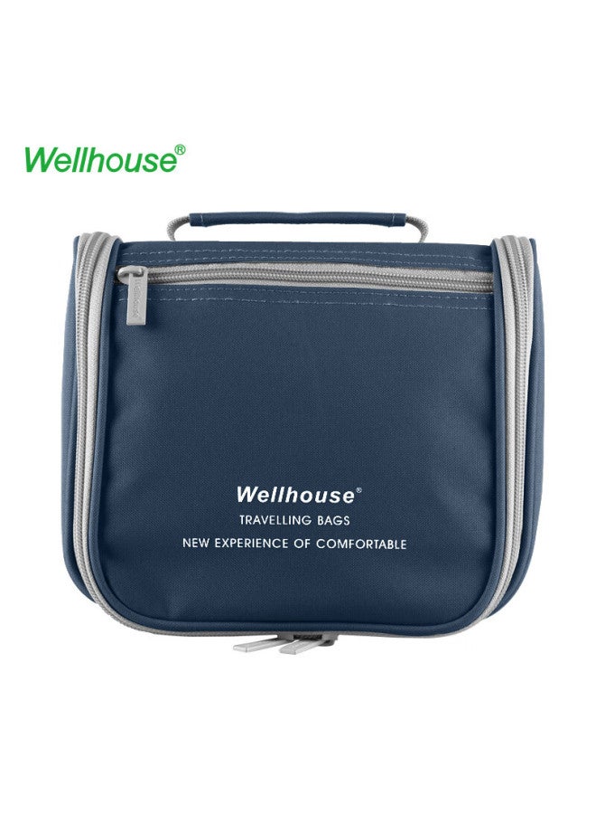 Wellhouse Wellhouse Toiletry Bag, Travel Makeup Organizer For Men And Women, Portable Cosmetic Bag For Business Trips, Deep Blue  - Image 1