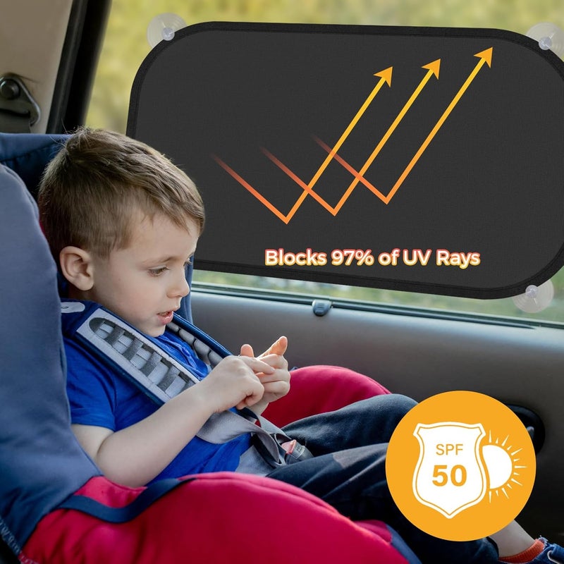 CNMTCCO Side Window Parasol 2-Piece Set with Suction Cups - UV Protection for Cars (Black) - Image 3