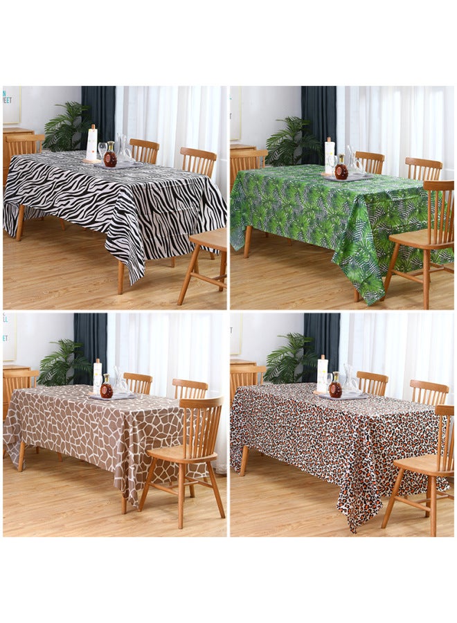 Disposable Tablecloth Printed Party Decorative Tablecloth PEVA Thickened Party Tablecloth Four Colors-Color:Milk Pattern-Specifications:137*274cm - Image 2