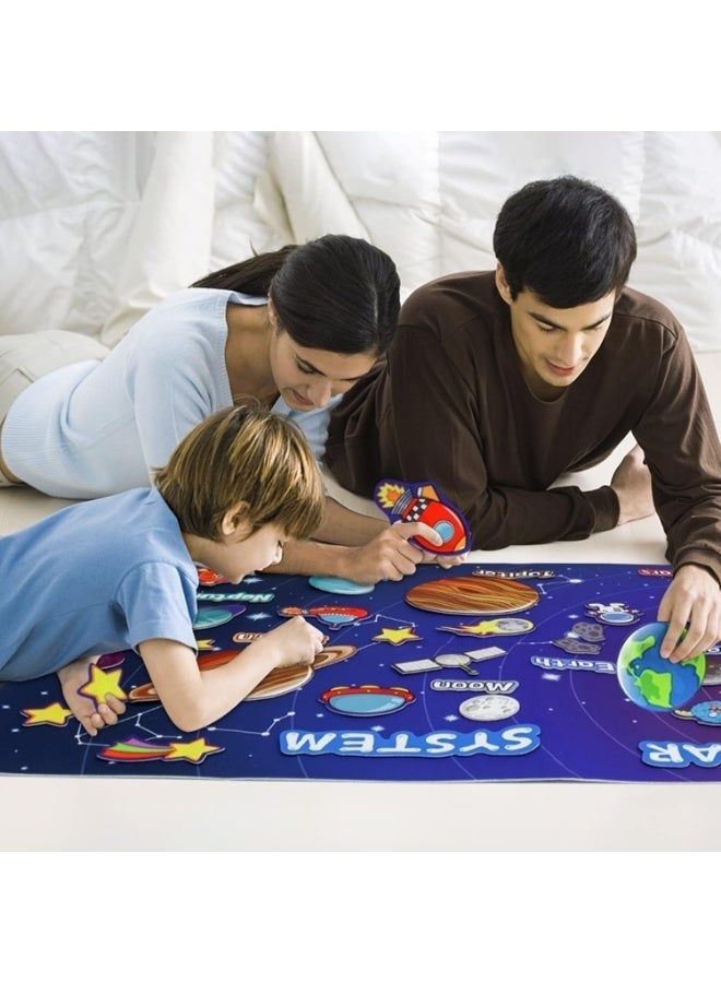 YelaJoy Felt Universe Flannel Board Story Set,41PCS Solar System Planets Toys for Kids 4+ - Image 3