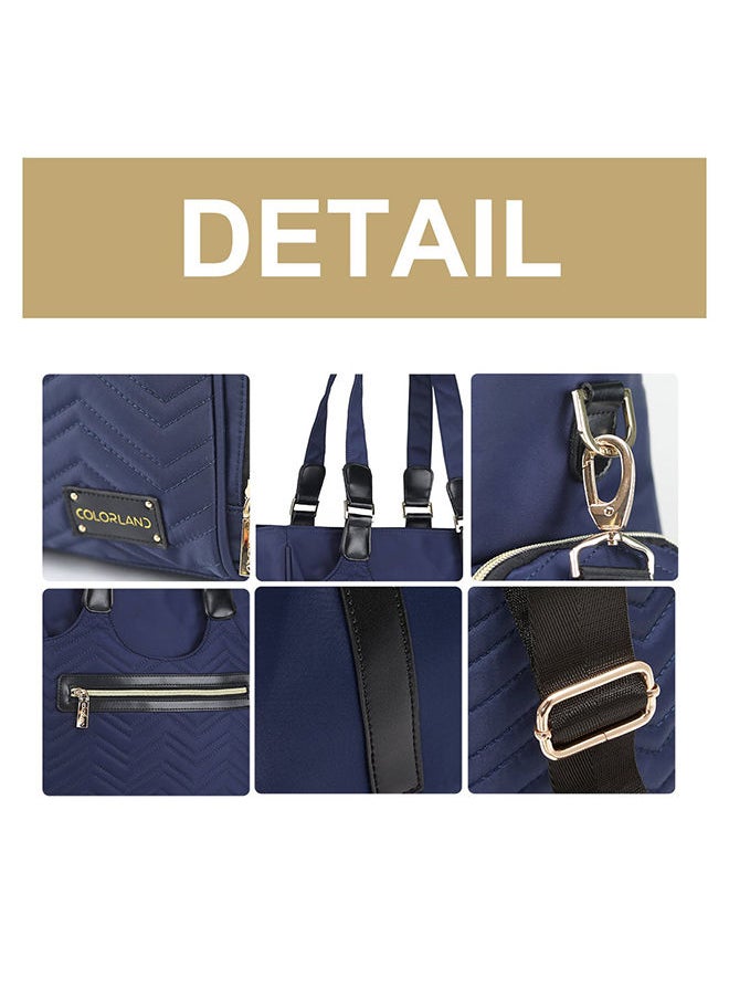 Little Story - Matilda Diaper Bag With Adjustable Padded Shoulder Strap - Navy Blue - Image 1