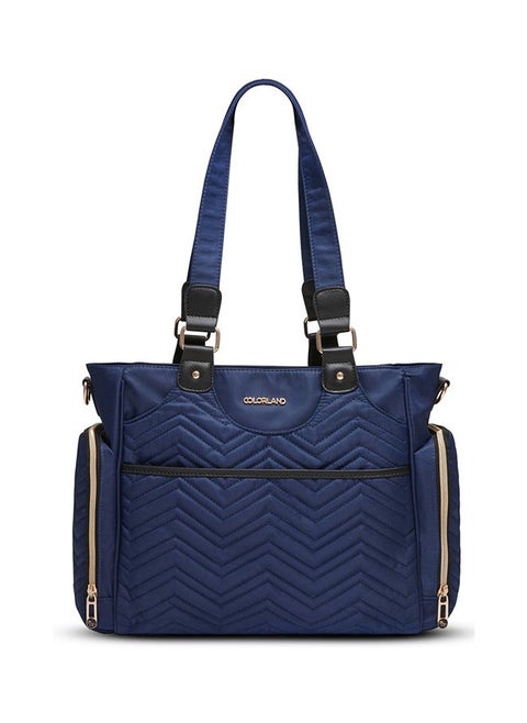 Matilda Diaper Bag With Adjustable Padded Shoulder Strap - Navy Blue