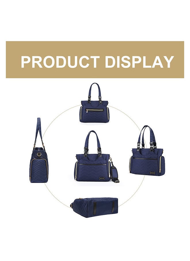 Little Story - Matilda Diaper Bag With Adjustable Padded Shoulder Strap - Navy Blue - Image 1