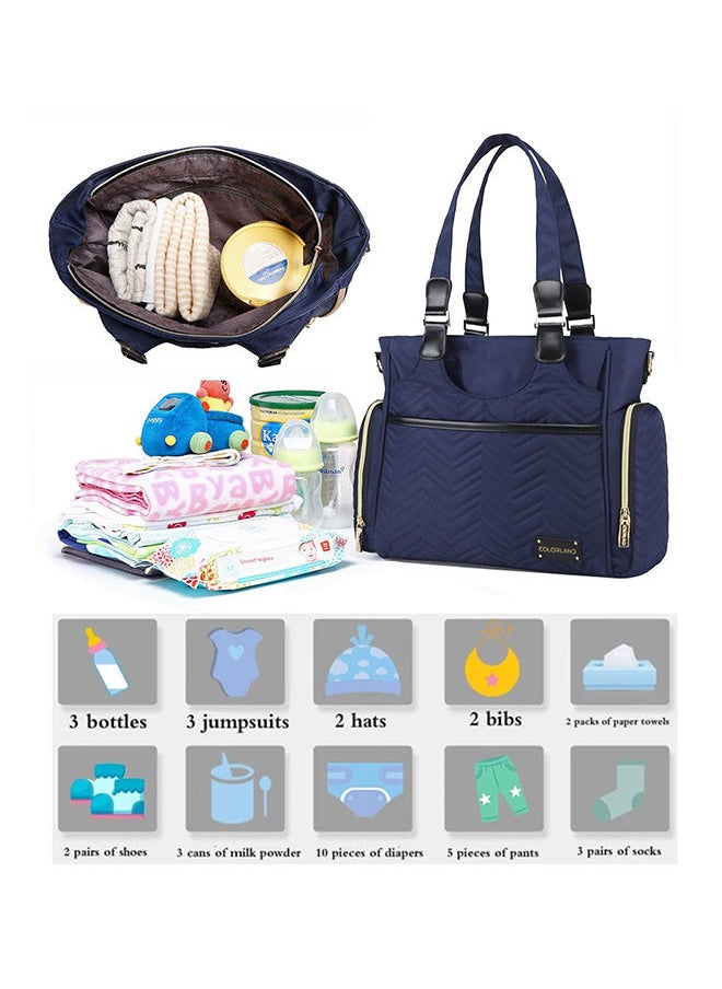 Little Story - Matilda Diaper Bag With Adjustable Padded Shoulder Strap - Navy Blue - Image 1