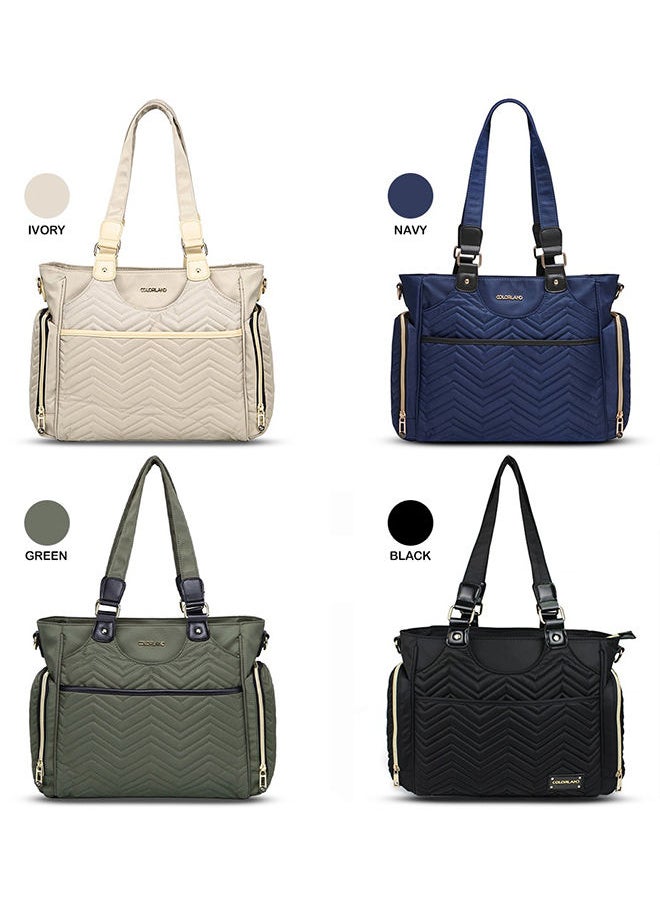 Little Story - Matilda Diaper Bag With Adjustable Padded Shoulder Strap - Navy Blue - Image 1