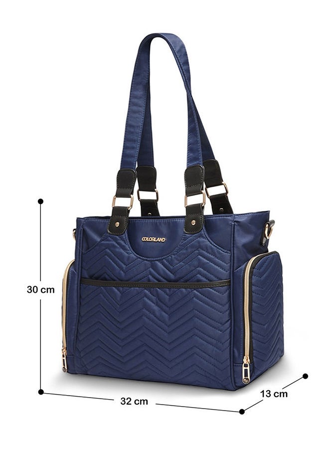 Little Story - Matilda Diaper Bag With Adjustable Padded Shoulder Strap - Navy Blue - Image 1