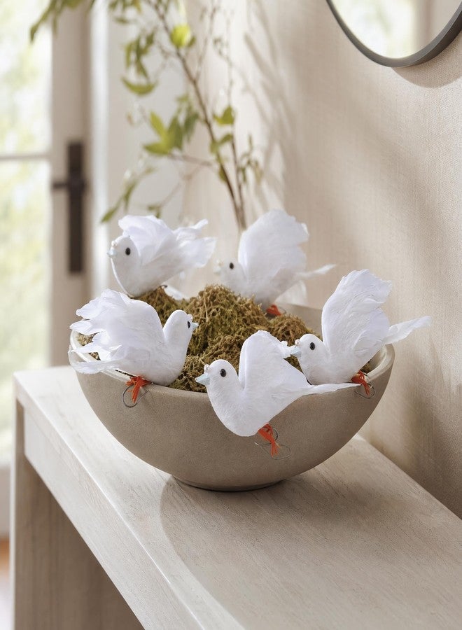 Larksilk 4" White Feather Dove Decoration – 12 Pack, Artificial Bird for Crafts, Wedding Decor, Floral Arrangements & DIY Projects - Image 3