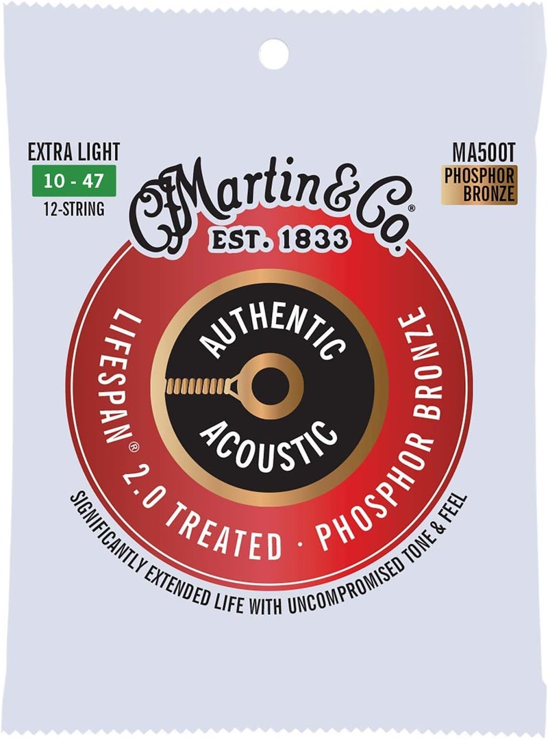 Martin Repeated use resistant selected material Authentic Acoustic Guitar Strings - Lifespan 2.0 Treated Spec upgraded improved quality - Image 1