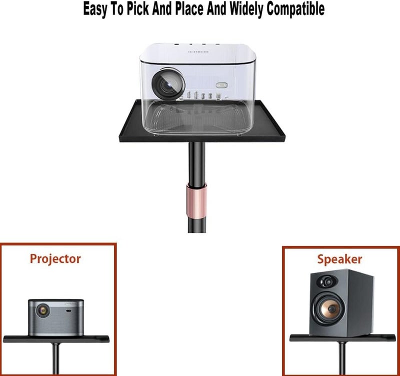 Hold Up حامل بروجكتور، حامل أرضي، صينية عالمية، ارتفاع قابل للتعديل، بجانب السرير، أريكة، مسند ظهر، قاعدة معدنية دائرية، مثالي للمكتب، المسرح المنزلي، الاستوديو - Image 4