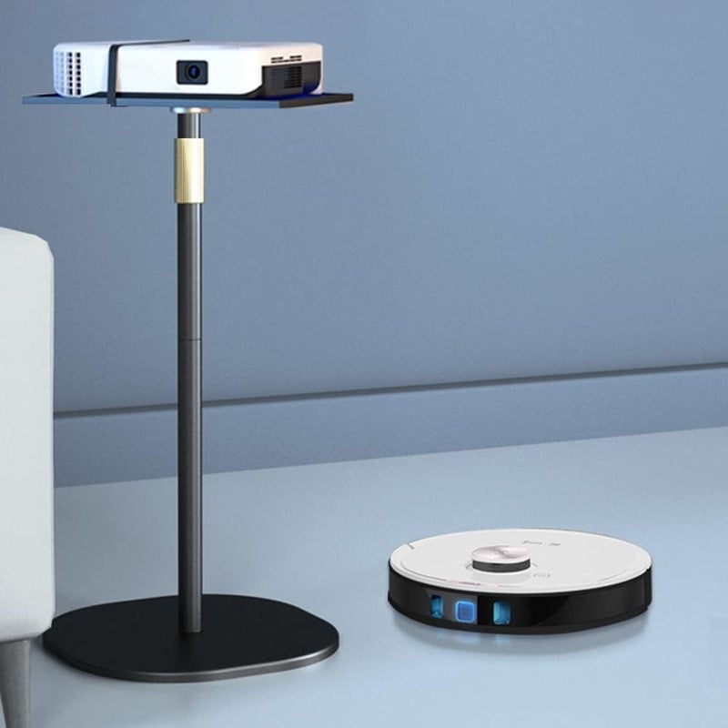 Hold Up حامل بروجكتور، حامل أرضي، صينية عالمية، ارتفاع قابل للتعديل، بجانب السرير، أريكة، مسند ظهر، قاعدة معدنية دائرية، مثالي للمكتب، المسرح المنزلي، الاستوديو - Image 1